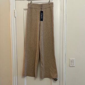 Veronica Beard Tan Cashmere wide leg sweater Pants